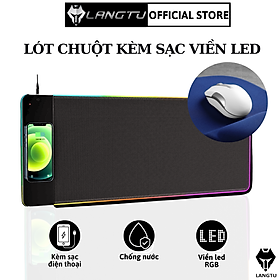 Mua Lót Di Chuột Cỡ Lớn Kèm Sạc Điện Thoại Không Dây Langtu Shop Có Viền Đèn Led RGB Hàng Chính Hãng
