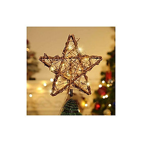 Một cây thông Noel có hình ngôi sao cây thông Noel trang trí với dây leo cổ điển trong vòng xoắn ốc trong vòng hoa trang trí bên trong với pin màu nâu
