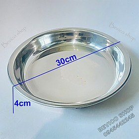 Mua Khay tròn inox 304 | bơ inox tròn | 5 size: 20cm  24cm  28cm  30cm  34cm