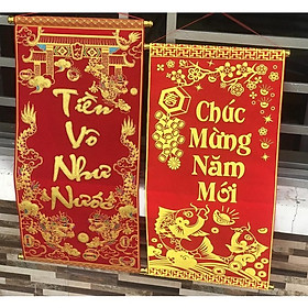 Liễng trang trí tết in chữ Việt Nam làm từ vải nhung(VPP TRÍ TÍN)
