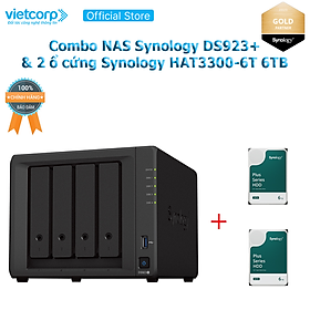 Mua Combo Thiết bị lưu trữ NAS Synology DS923+ và 2 Ổ cứng Synoly HAT3300-6T  Hàng Chính Hãng