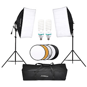 Bộ Thiết Bị Phòng Chụp Andoer (2x Đèn LED 135W + 2x Giá Đỡ Đèn + 2x SoftBox + 1x Tấm Hắt Sáng + 1x Túi Đựng)