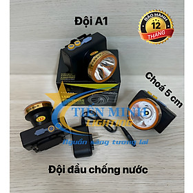ĐÈN ĐỘI ĐẦU NĐ-A1 - ĐÈN ĐỘI CHỐNG NƯỚC - CHÓA 5CM, CHIP LED SIÊU SÁNG, TẦM CHIẾU XA 500M, ÁNH SÁNG TRẮNG/VÀNG