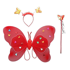 3 Pieces Set Fairy Princess Butterfly Angel Fancy Costume Dress-up Wings for Kid