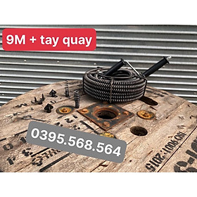 9M dây thông cống nghẽn + 6 đầu thông+ tay quay ( chuyên để thông tắc bồn cầu , bồn rửa chén , bồn rủa mặt )