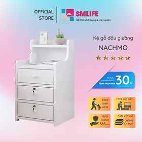 Mua Kệ Gỗ Đầu Giường Thiết Kế Tiện Dụng  SMLIFE Nachmo