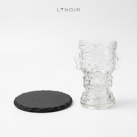 Ly Thủy Tinh Tiki - Mini Tiki | 330ml | [LYNOIR_LY096] - 01 Ly Lẻ - Tròn (đá đen)
