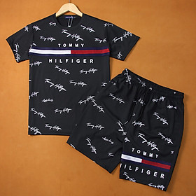 Bộ thể thao nam nữ JULIDO áo tay ngắn quần short dáng rộng thời trang Phối Dây Rút bản to Thời Trang Unisex