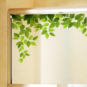 Mua Decal trang trí dán kính cao cấp chùm lá xanh
