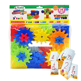 Đồ Chơi Lắp Ráp Xếp Hình Logic Vòng Quay Mặt Trời Sato Tặng Kèm Bộ Thẻ Học Số Và Học Chữ Tiếng Việt BENRIKIDS