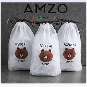 Mua COMBO 100 màng bọc thực phẩm PE túi gấu có chun bọc đồ ăn co giãn tái sử dụng AMZO
