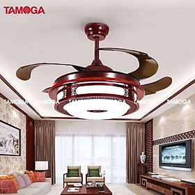 Mua Quạt trần đèn phòng khách trang trí cánh gỗ TAMOGA TEVIO 8026 + Tặng kèm khiển