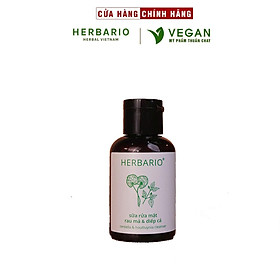 Mini size - Sữa rửa mặt Rau má & Diếp cá herbario 50ml sạch mụn thuần chay