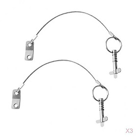 6x Replacement Stainless Steel Boat Top Deck Hinge Quick Release Pin Lanyard