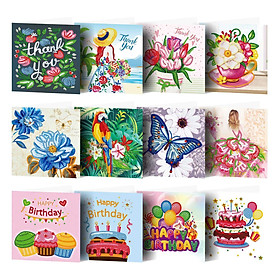 12 Pieces  Craft Creative Greeting Cards for Xmas Holiday