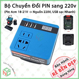 Mua (Đa Năng) Bộ Chuyển Đổi Nguồn 18-21V KhoNCC Hàng Chính Hãng - Dùng Chân Pin Phổ Thông 4cm Sang Điện Áp 220V - Có USB Sạc Nhanh - Biến Tần Thông Minh Chuyển Dòng Điện - KPD-10351-BCDPPT