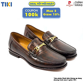 Giày da nam lười không dây Pierre Cardin PCMFWL 336, họa tiết vân gỗ sang trọng