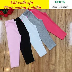 QUẦN LEGGING TRƠN DÀI THUN COTTON 4C CHO BÉ GÁI 21-41KG