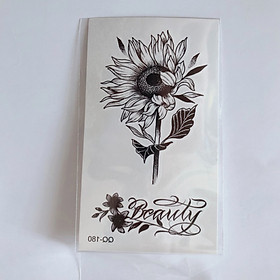 Combo 2 hình xăm dán tattoo đặc biệt chủ đề hoa chữ ký, sen xinh và cỏ mai mắn10x6cm- phù hợp vị trí ở tay, chân, đùi, ngực, vai, lưng, cơ thể...