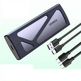 Ugreen 90541 M.2 NVMe SSD Enclosure hard disk box traffic model với cổng USB C to USB A+USB C CM578 Hàng chính hãng