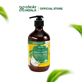 Dầu xả thảo dược gừng dừa Cocayhoala mềm mượt tóc, dưỡng tóc, phục hồi hư tổn dung tích 440g -95%thành phần từ gừng tươi hữu cơ còn nguyên xơ gừng an toàn cho mẹ bầu mẹ sau sinh
