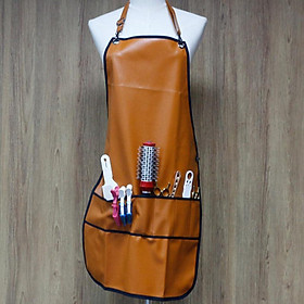 Professional PU Leather Hair Cutting Hairdressing Barber Apron Cape for Salon Hairstylist with Pockets