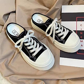 Mua Giày Thể Thao Sục Nữ Đạp Hở Gót Mules Kiểu Dáng Bata Sneaker Hàn Quốc Kết Hợp Lười Slip On Không Gót Màu Pastel Đủ Size