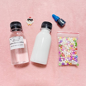 Bộ Kit Làm Slime Xốp Mini Màu Nước Tuỳ Chọn - Tặng Kèm Charm Dễ Thương