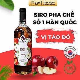 Siro Táo Đỏ Pomona Apple Syrup Nguyên Liệu Pha Chế Hàn Quốc Chai Thủy Tinh