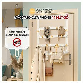 Giá treo đồ kim loại cao cấp 14 nút móc cửa - không cần khoan tường