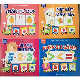 Bộ quà tặng 4 Vở thông minh bắt đầu TẬP VIẾT tự xoá cho bé tặng kèm 1 bút xoá được