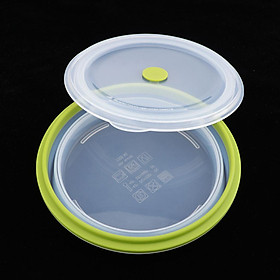 Collapsible Silicone Portable Lunch Bowl Round Folding Box Food Storage Container Organizers