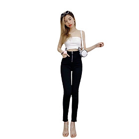 Quần jean nữ dài xinh xắn màu đen