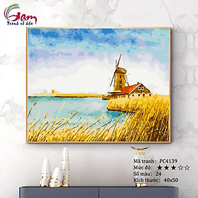Mua Tranh sơn dầu số hóa tự tô cho người lớn Cối xay gió PC4139