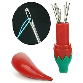 Mua SÉT 12 KIM KHÂU+ QUẢ ỚT - KIM KHÂU QUẦN ÁO KHÔNG CẦN XỎ CHỈ KÈM HỘP ĐỰNG TIỆN DỤNG