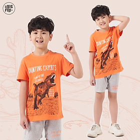 Đồ bộ bé trai cộc tay BIGFOX - MISS MEOW size đại chất cotton phong cách