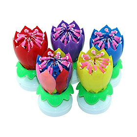 Mua Nến Hoa Sen Xoay nở  Phát Nhạc Sinh Nhật màu ngãu nhiên