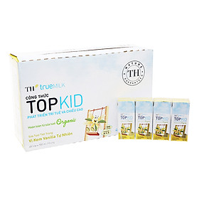 Thùng Sữa Tươi Tiệt Trùng Topkid Kem Vani 180ml x 48 hộp