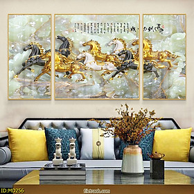 Mua Tranh Treo Tường Cho Người Tuổi Ngọ - Tranh Canvas Bộ 3 Bát Mã Sang Trọng
