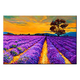 Mua Tranh Canvas Treo Tường Trang Trí Cánh Đồng Lavender Tím Suemall CV140854