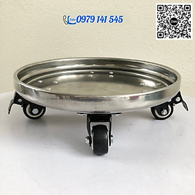 Đế lót chậu inox đường kính 28cm có bánh xe chịu lực đến 100kg, Chất liệu inox chống thấm nước, chống rỉ sét, thông minh, sang trọng, tiện lợi dễ dàng di chuyển chậu cây siêu chắc siêu bền, bánh xe nhập khẩu có khoá chốt chắc chắn