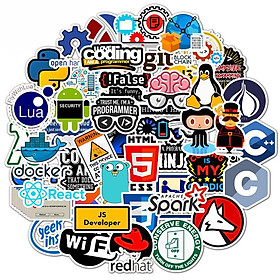 Bộ 50 Sticker Coder, Lập trình viên, IT - Hàng nhập khẩu