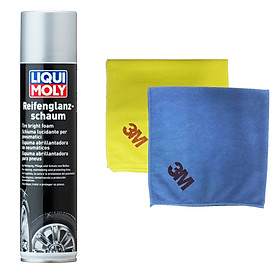 Chai xịt bọt vệ sinh dưỡng lốp xe Liqui Moly 1609 - Tặng kèm 1 khăn lau chuyên dụng 3M