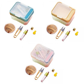 3 Sewing Set with Box Two Layer Drawers Essential