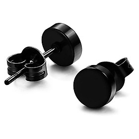 3 Đôi Thép Không Gỉ Màu Đen Bông Tai Nam Nữ CZ Bông Tai 6Mm Có Sẵn