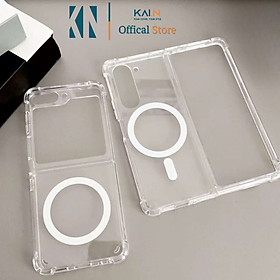 Ốp Lưng Trong Suốt Hỗ Trợ Sạc Từ Tính Dành Cho Samsung Galaxy Z Fold 5 / Z Flip 5, Chống Ố Vàng - Hàng Nhập Khẩu - Z flip 5