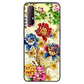 Ốp lưng dành cho Oppo Reno 3 Pro mẫu Mẫu Đơn Vàng Xanh