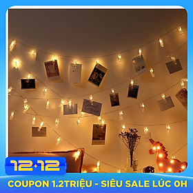 Bộ dây 20 kẹp ảnh có đèn led trang trí sinh nhât, nhà cửa, sự kiện chụp ảnh MT-203 (dùng pin AA)