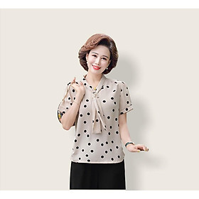 Áo Kiểu Chấm Bi Quý Cô Trung Niên ( Thời Trang Trung Niên Lolita Xinh)  L10-521