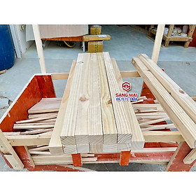 [MS175] Thanh gỗ thông vuông 4cm x 4cm x dài 80cm + láng mịn 4 mặt